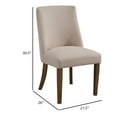 thumbnail image 5 of Upholstered Pine Wood Parson Chairs Set Of 2 Cream And Brown- Saltoro Sherpi, 5 of 5