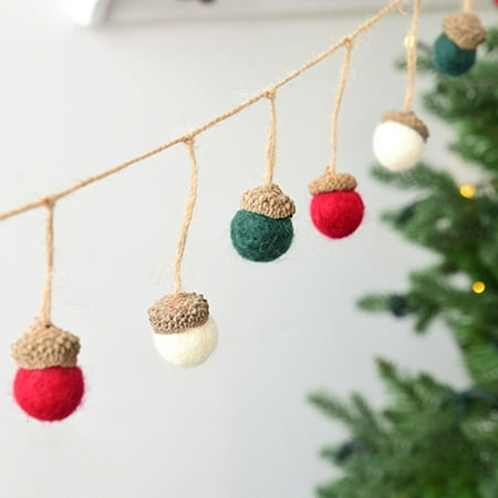 

6Pcs/Pack Handcrafted Christmas Ornaments Artificial Fleece Mini Xmas Hanging Pendants Party Favors Red Fleece
