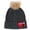 Charcoal, variant on David & Young Plaid Mama Patch Winter Beanie Knit Hat with Pom (Women)