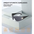 thumbnail image 3 of Gafas de Sol Dollger Trendy Y2K Sin Montura Envolventes Negras, 3 of 7