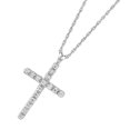 thumbnail image 4 of JewelStop 925 Sterling Silver 0.05ct Diamond Cross Pendant Necklace 18" Lobster Claw, 4 of 5