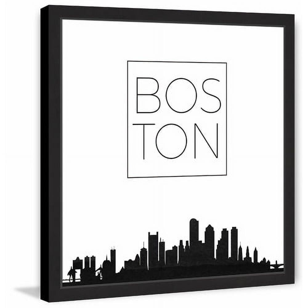 "Boston Skyline" Framed Painting Print
