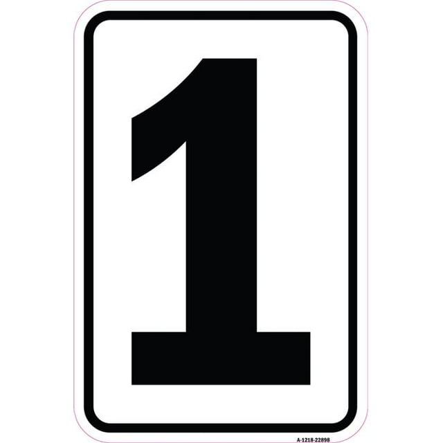 SignMission A-1218-22898 12 x 18 Po Panneau en Aluminium - Signe avec le Numéro 1