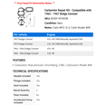 thumbnail image 2 of Carburetor Repair Kit - Compatible with 1965 - 1967 Dodge Coronet 1966, 2 of 2