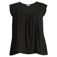 thumbnail image 5 of Terra & Sky Women's Plus Size Eyelet Trim Flutter Sleeve Top, 5 of 5