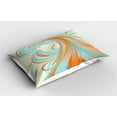 thumbnail image 2 of Ambesonne Abstract Pillow Sham 2 Pack, Long Haired Woman Art, 30"x20", Orange and Sky Blue, 2 of 3