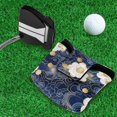 thumbnail image 5 of Haosy Blue Cloud White Flower Golf Mallet Putter Cover Strong Magnetic Leather Golf Club Headcover Closure, 5 of 7