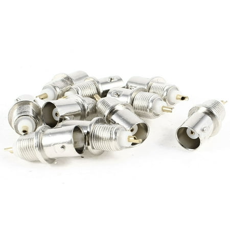 Threaded Bulkhead - 9mm Thread BNC Jack Bulkhead Solder Female RF Connector Fitting 10 Pcs
