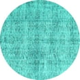 thumbnail image 1 of Ahgly Company Indoor Round Abstract Turquoise Blue Contemporary Area Rugs, 5' Round, 1 of 4