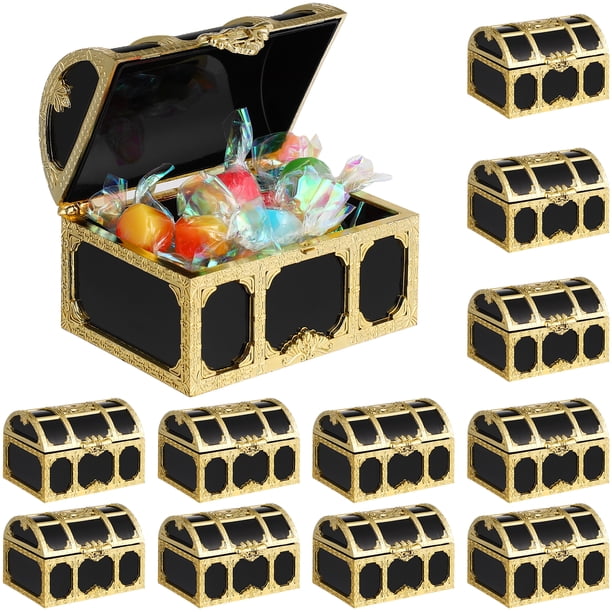 12 cofres del tesoro vintage decorativos para guardar recuerdos, cajas piratas, regalos de boda, soportes para dulces, estuches de almacenamiento