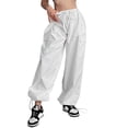 thumbnail image 2 of KelaJuan Women Fashion Cargo Pants Solid Color Low Waist Big Pockets Drawstring Long Pants Streetwear, 2 of 7