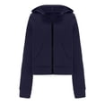 thumbnail image 3 of Solid Color Cropped Hoodies for Women Oversize Fit Autumn Sweatshirt Zipped Closure Zip-up Hoodie Streetwear with Pockets Gym Workout Athleisure Casual Essentials, 3 of 5