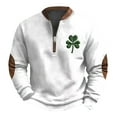 thumbnail image 4 of EnJoCho Half Zip St Patric𝗄s Day Sweatshirts Boys Vintag𝖾 Print Long Sleeve Casual V-Neck Pullover Fashion Irish Shirts Youth Retro Style Top Green Festive Comfy Shamroc𝗄 Design, 4 of 5