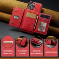 thumbnail image 4 of 2 in 1 Detachable Wallet with Card Holder Magnetic Phone Case for IPhone 13 12 Mini 16 15 Plus14 13 11 Pro Max PU Leather Cover Red For iPhone 16 Plus, 4 of 6