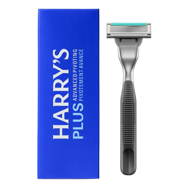 Harry's Plus Razor - 1 Handle and 1 Razor Blade with Travel Blade Cover (Onyx)