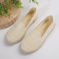 thumbnail image 3 of Juslio Women Shoes Women's Casual Breathable Hollow Knitted Solid Color Round Toe Flying Woven Flat Sole Shoes, 3 of 9