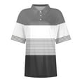 thumbnail image 3 of KDDYLITQ Women'S Cotton Polo Shirts 3 Button Short Sleeve Cool Shirt Casual Work Collared Shirts Gray S, 3 of 4