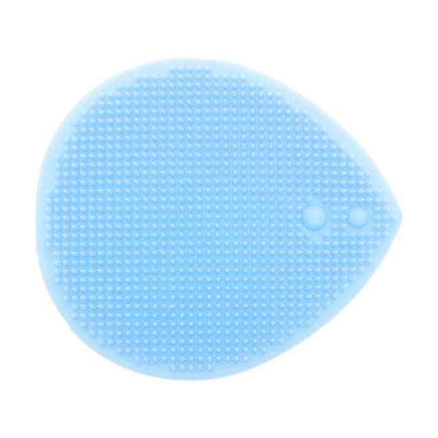 Cepillo de limpieza facial portátil de silicona 1 Pc con ventosa 3.23"x2.76"x1.5" Azul