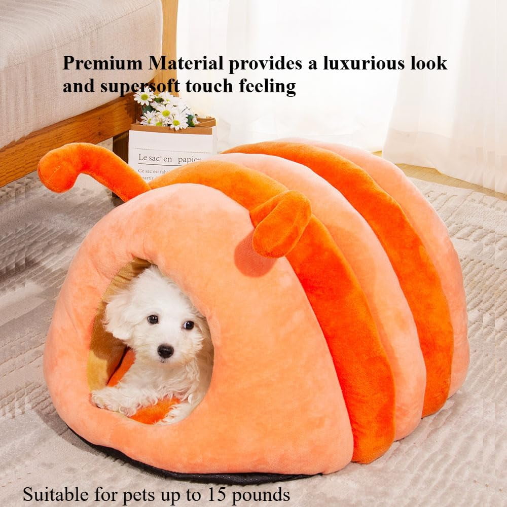 Colourtree Medium Grass Green Cute House Pet Nest Warm Soft Plush Cat Bed Cartoon Caterpillar Warm Thick Dog House Cat House Foldable Washable Pet Supplies Cat Tent