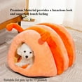 thumbnail image 5 of Colourtree Large Grass Green Cute House Pet Nest Warm Soft Plush Cat Bed Cartoon Caterpillar Warm Thick Dog House Cat House Foldable Washable Pet Supplies Cat Tent, 5 of 5