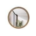 thumbnail image 2 of GDF Studio 23.26" Round Distressed Wood Beaded Wall Mirror, Farmhouse Vintage Accent Mirror, Bathroom, Natural, 2 of 7