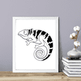 thumbnail image 3 of Designs ByLITA Chameleon Outlined version, 5 x 7 White Wall Print Animals (Framed) | Family Presents | Bedroom | Stylish Kindergarten Decor, 3 of 4