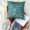 thumbnail image 2 of The HomeCentric Chair Cushion Cover Pillow Cover 20x20 Blue 3D Sequins Glitter Pillow Cover Pack of 2 20x20 inch (50x50 cm) Pillow Cover Geometric Cushion Cover Square Silk Circles - Sea The Dream, 2 of 14