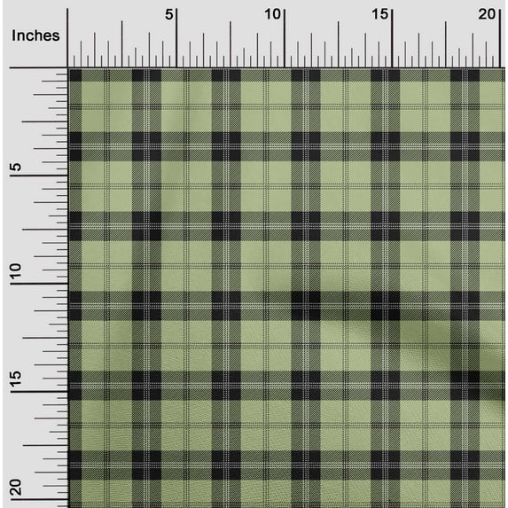oneOone Cotton Poplin Fabric Tartan Check Printed Craft Fabric BTY 42 Inch Wide