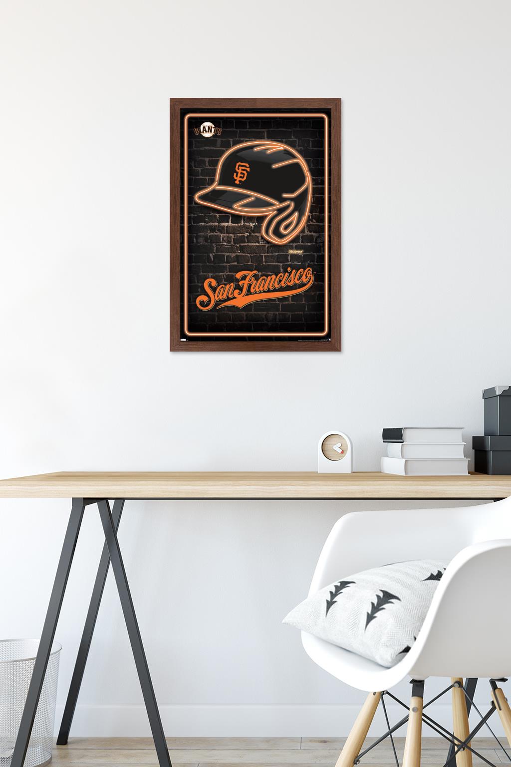 MLB San Franciso Giants - Neon Helmet 23 Wall Poster, 14.725" x 22.375" Framed