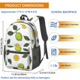 thumbnail image 3 of Lemon and Lime White Pattern 17" School Backpacks for Teens,Waterproof Oxford Fabric,S-Shape Padded Straps for School,Travel,Hiking,Camping, 3 of 6