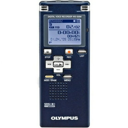 Olympus 2GB Digital Voice Recorder with LCD Display, Blue, WS-500M