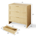thumbnail image 2 of Richya Rattan Storage Dresser with 3 Drawer for Bedroom Living Room Hallway Nursery,Wood Storage Dresser for Kids & Adult, 2 of 7