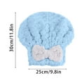 thumbnail image 3 of YujiCraft Quick Dry Towel, Bow Tie Cloud Grid Coral Velvet Princess Hair Drying Cap, Super Absorbent Quick-Dry Thickened Shower Cap for Women, No Blow Hair Wrap,Blue, 3 of 3