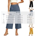 thumbnail image 2 of Khunlpohl Cotton Linen Capris Pants for Womens Wide Legs Casual Loose Pant Fashion Lightweight Capri Trousers with Pockets, 2 of 4