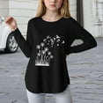thumbnail image 2 of Povozer Girls Shirts Long Sleeve Fashion Girls Casual Long Sleeve T Shirts Kids Crewneck Tops Fashion Tees for 5-6 Years,Black, 2 of 4