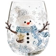 thumbnail image 7 of Christmas 3D Glass Cup Collection, Stemless Tumbler With Snowman, Hand Painted Holiday Ornament Glassware, Festive Gift for Kitchen Party Table Decor(Snowman), 7 of 7
