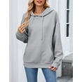 thumbnail image 3 of Hoodies for Women Casual Long Sleeve Drawstring Waffle Cotton Hooded Sweatshirt Jacket with Kangaroo Pocket Alsol Lamesa, 3 of 6