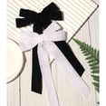 thumbnail image 3 of Ksopiavobs Velvet Hair Bows for Women Large Hair Bow Clips French Bow Hair Clips Hair Ribbons Bowknot Ribbon Hair Barrettes Vintage Hair Accessories for Girls (White Black), 3 of 6