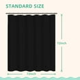 thumbnail image 3 of Yiannan PEVA 8G Black Shower Curtain Liner with 6 Magnets, Heavy Duty & Waterproof-72" x 72", 3 of 7