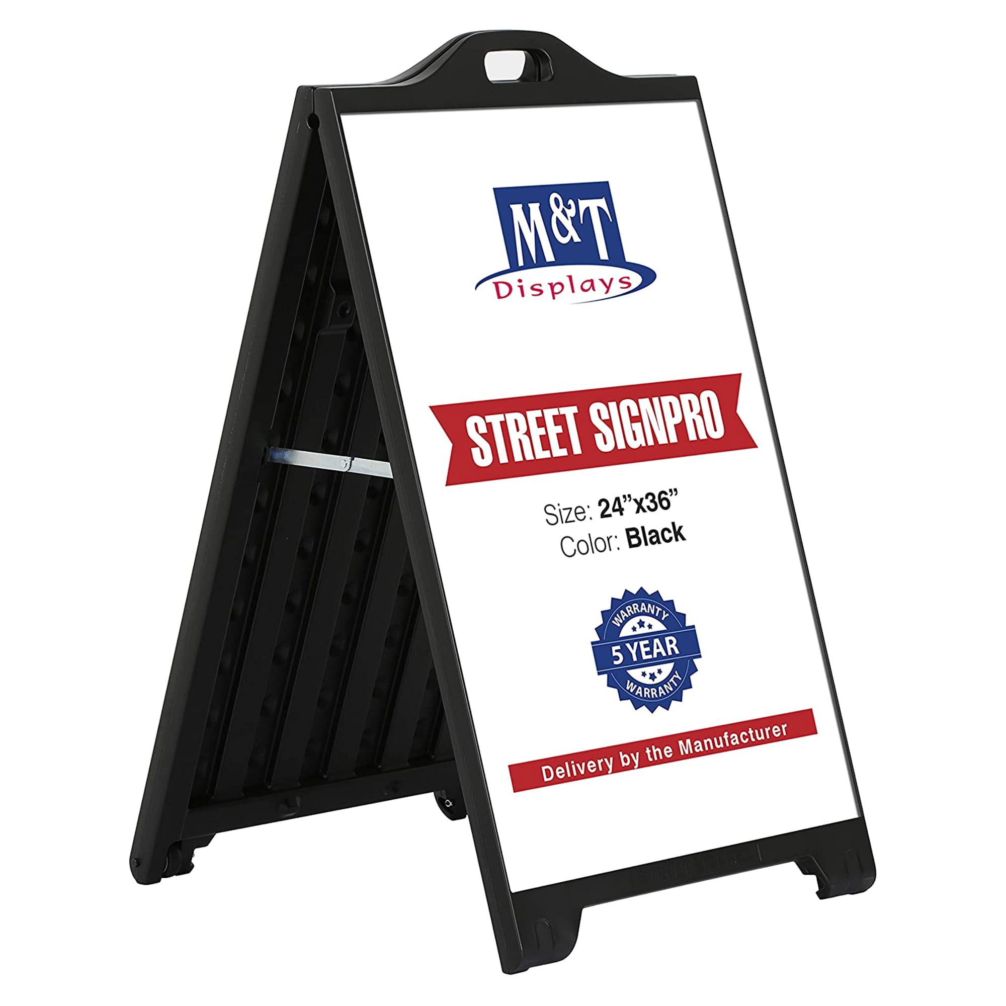 M&T Displays Tabletop A-Frame Sign with Black Marker Board 8.5x11 