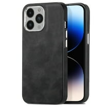 for iPhone 16 Pro Max Case, Soft TPU and PU Leather Cover Case, Business Anti-Vibration Anti-Slip Ultralight Luxury Vintage Phone Case Cover for iPhone 16 Pro Max for Men Women, Black