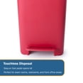 thumbnail image 6 of McKesson Trash Can for Offices, Bathrooms, Kitchens, Step-On Lid - Rectangular, Plastic, Red - 13 gal, 12 in x 15 in x 26 in, 1 Ct, 6 of 6