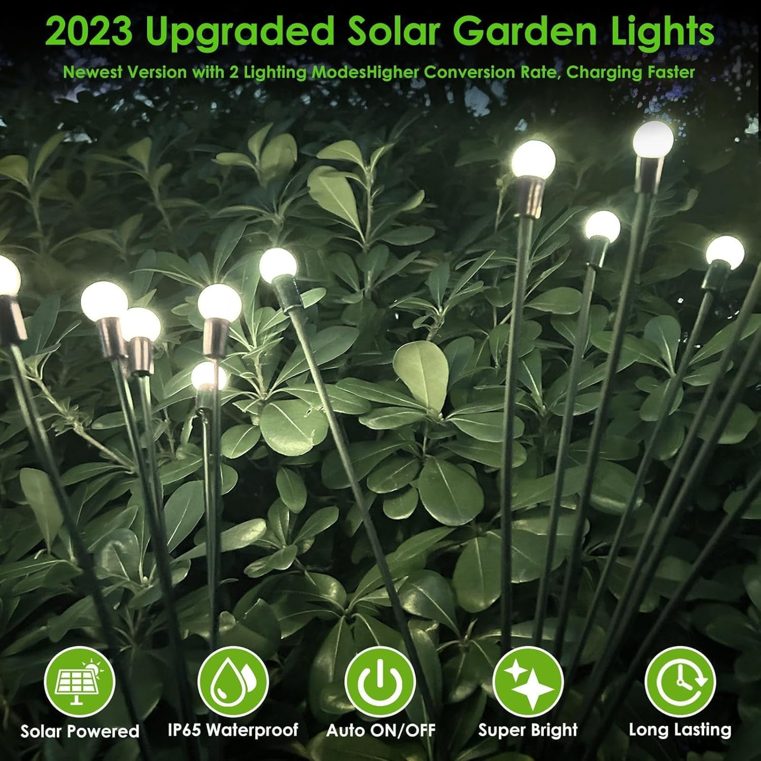 CTAnnie 2025 Solar Lights Outdoor Waterproof, 4 Pack Solar Garden Lights, Firefly Light Outdoor Waterproof, Twinkle Swaying Fairy Light for Yard Patio Pathway Garden Decoration (Cool White)