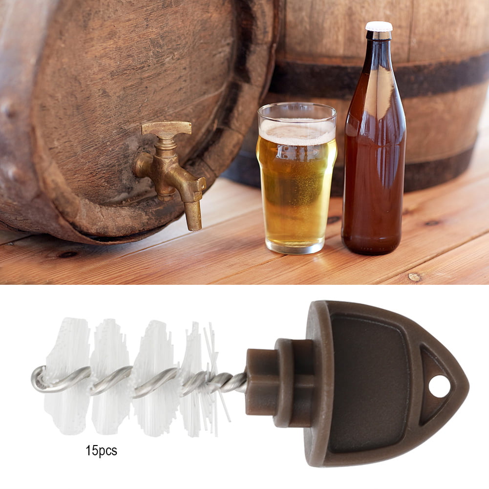 15Pcs Brown Beer Faucet Tap Brush Cap Beer Faucet Plug Cover Beer Production Accessory 