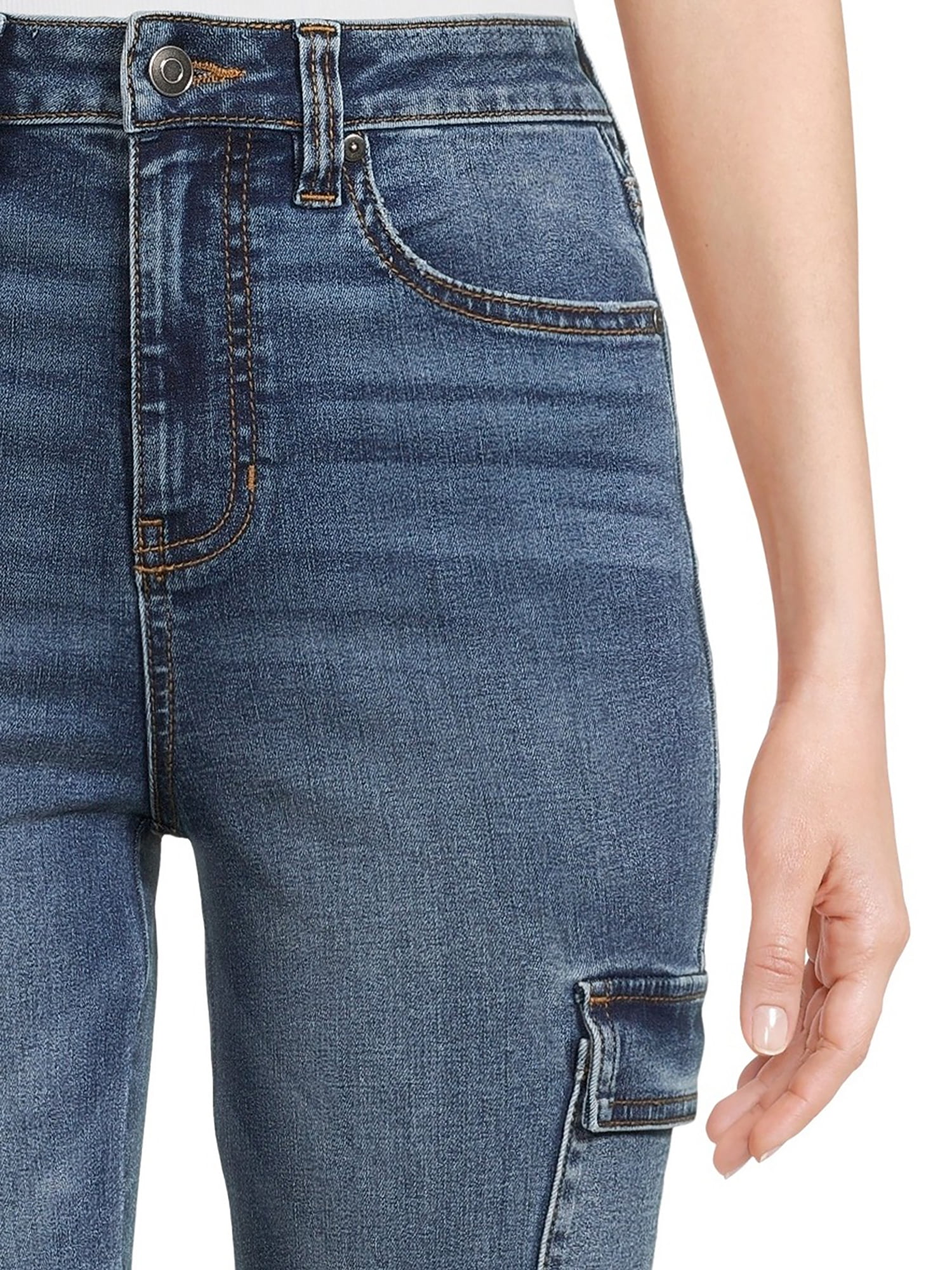 No Boundaries Juniors Ankle High Rise Cargo Skinny Jean