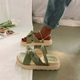 thumbnail image 2 of Anuirheih Bow Knot Soft Sole Comfort Flip Flop Beach Sandals Sandals Women (Green), 2 of 4