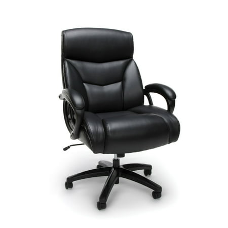 Big & Tall Executive Leather Office Chair Black - OFM