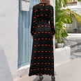 thumbnail image 2 of Geometric pattern native seamless w/ red diamond shapes- Design: VDX-Centric 004 (dark) by The Raumier Long Dress, 2 of 4