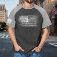 thumbnail image 2 of TOWED22 Men's Graphic Tees American Flag Patriotic T-Shirts Short Sleeve 4th of July Shirt Crewneck Summer Workout Tops Dark Gray,3XL, 2 of 4