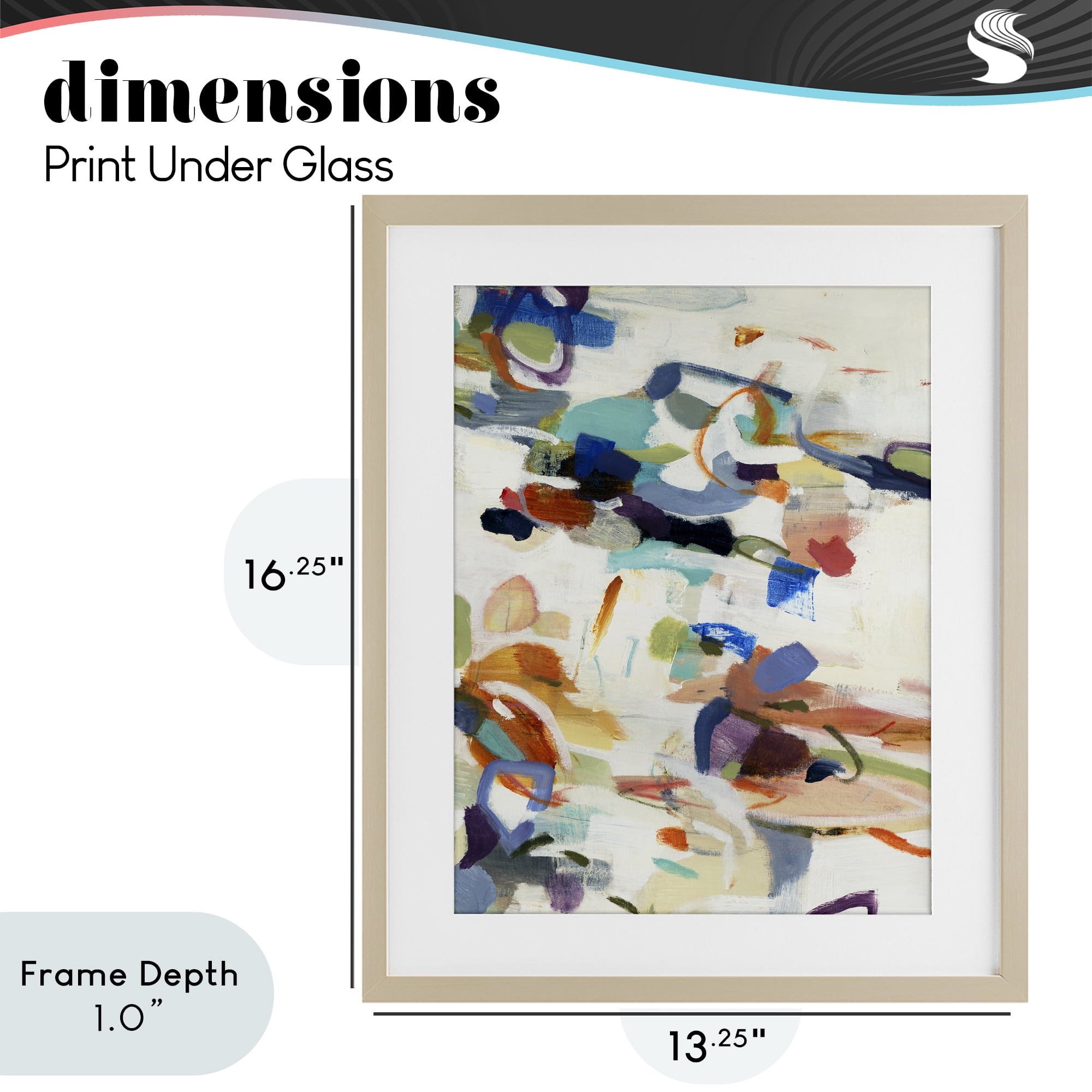 Stupell Industries Flowing Stippled Brushstrokes Birch Framed Print Under Glass, design by Lisa Ridgers